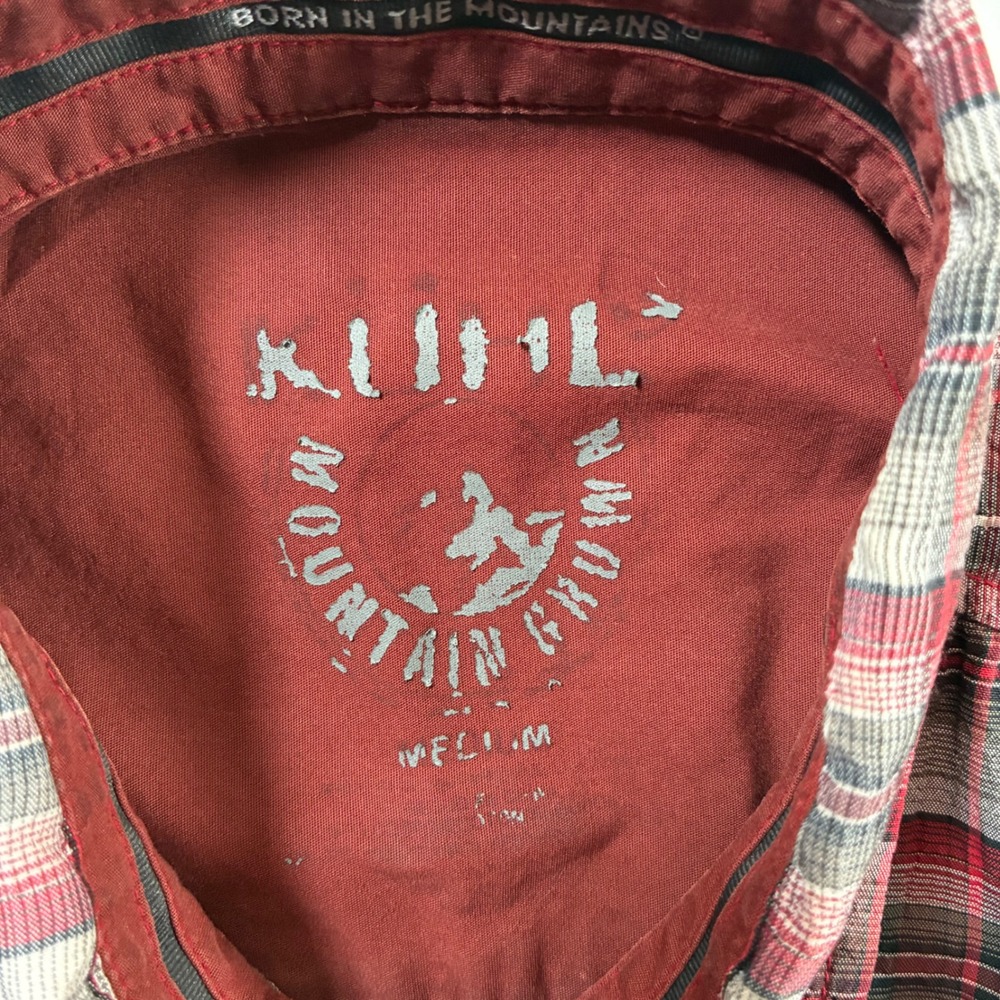 Kuhl Button Hiking Shirt Medium Red Plaid Short Sleeve Performance Pocket - Picture 3 of 10